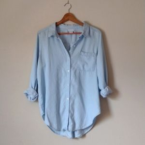 Liz Claiborne Chambray Button Up Shirt Size XL